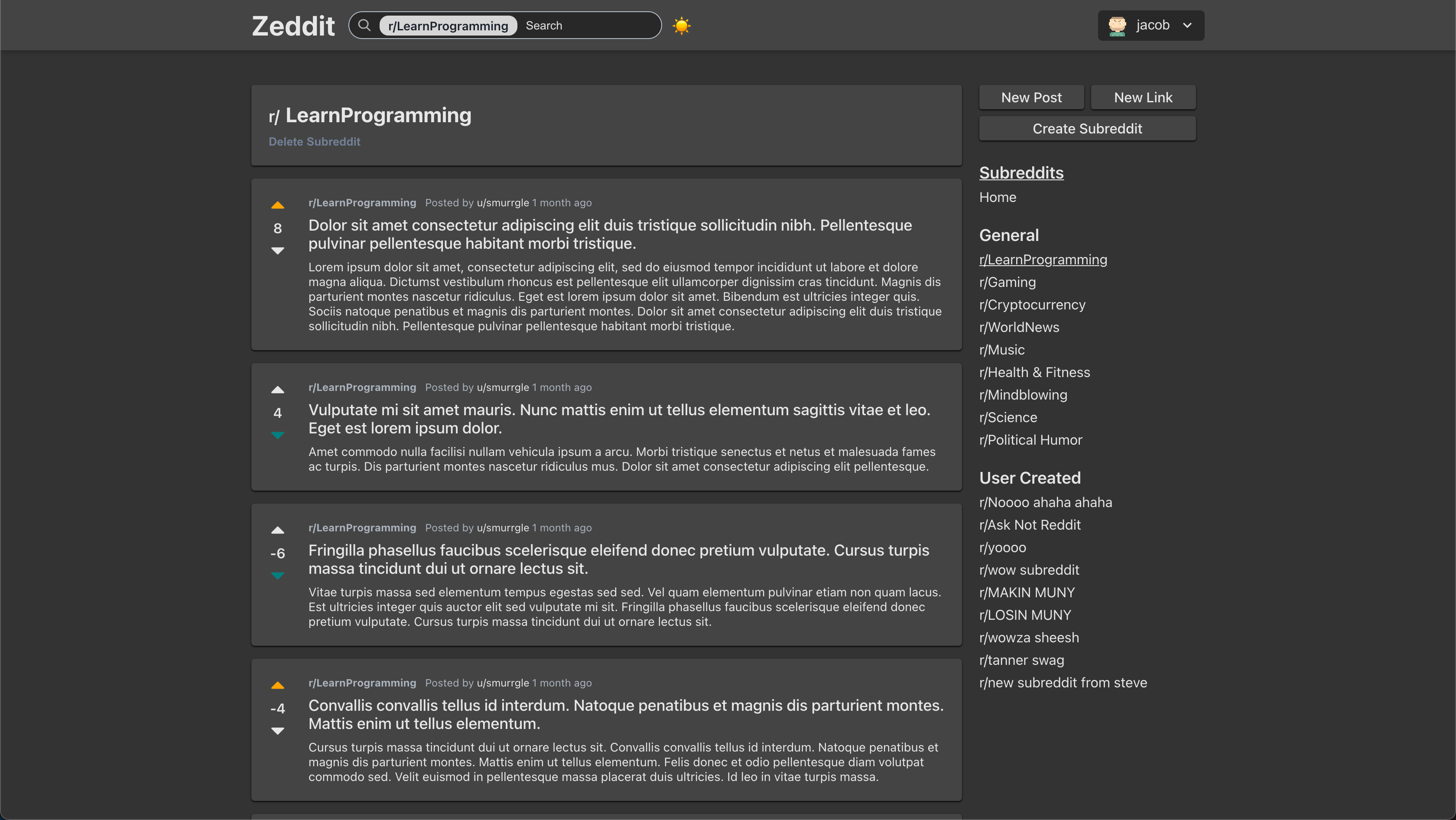 r/learnprogramming subreddit (Dark mode)